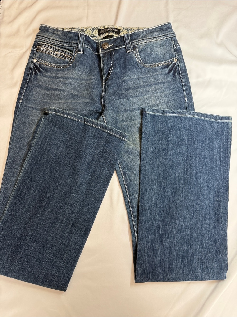 Cello Women's Boot Cut Jeans in Mid Blue Wash